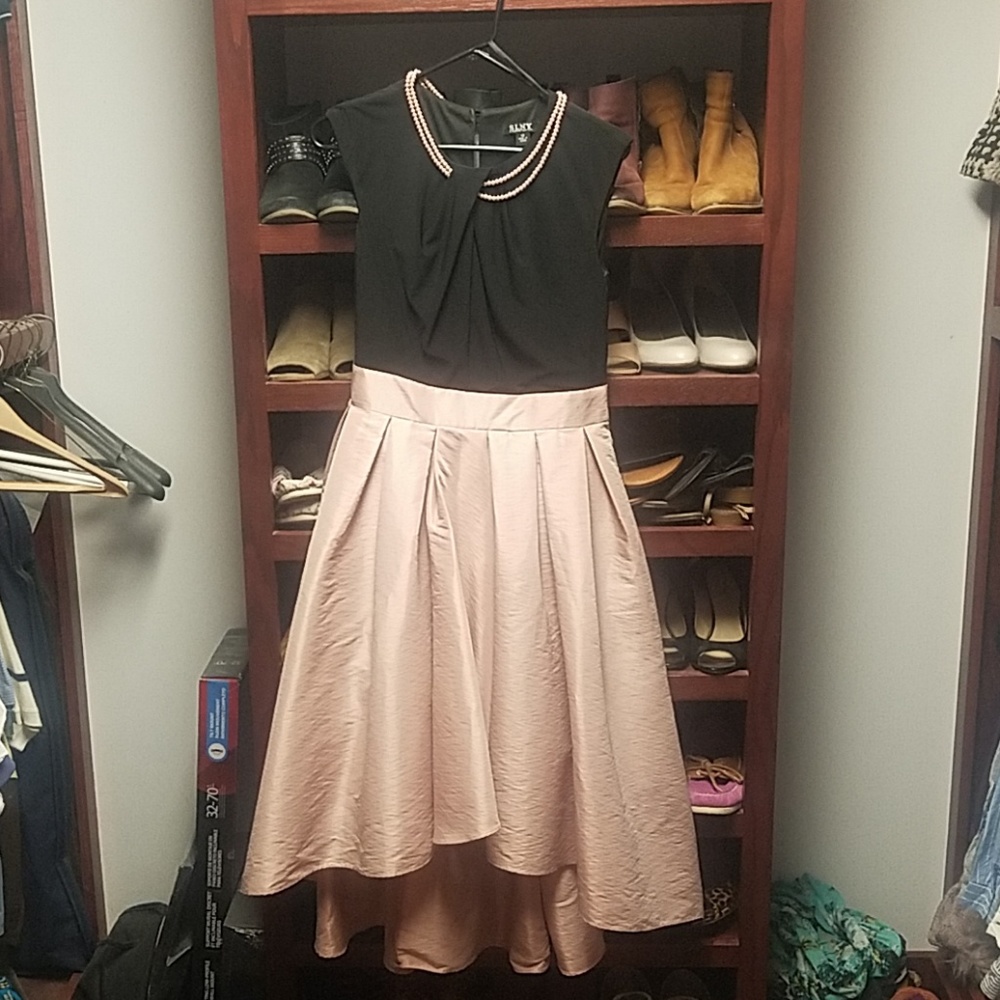 Asymetrical hem taffeta dress